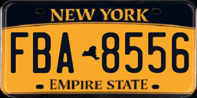 NY license plate FBA8556