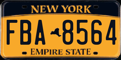 NY license plate FBA8564
