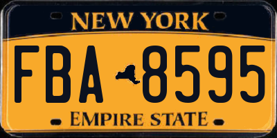 NY license plate FBA8595