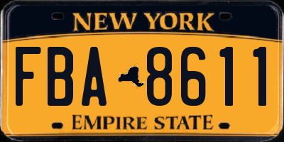 NY license plate FBA8611