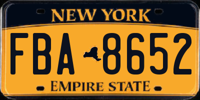 NY license plate FBA8652