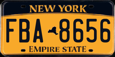 NY license plate FBA8656