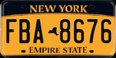 NY license plate FBA8676