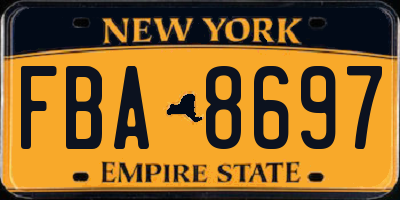 NY license plate FBA8697