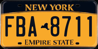 NY license plate FBA8711