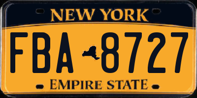 NY license plate FBA8727