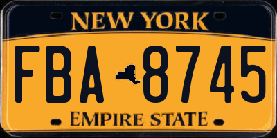 NY license plate FBA8745