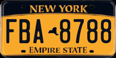 NY license plate FBA8788
