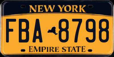 NY license plate FBA8798
