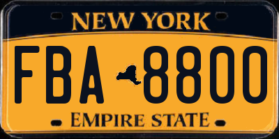 NY license plate FBA8800