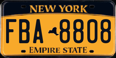 NY license plate FBA8808