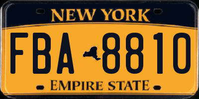 NY license plate FBA8810