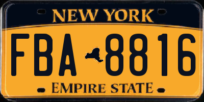 NY license plate FBA8816