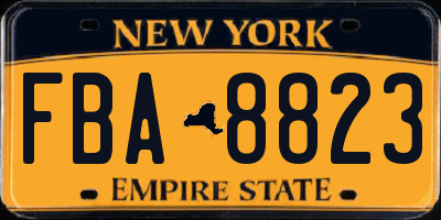 NY license plate FBA8823