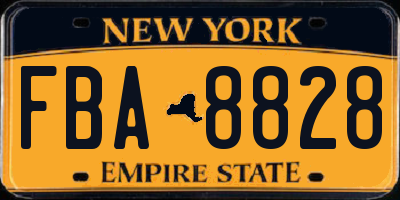 NY license plate FBA8828