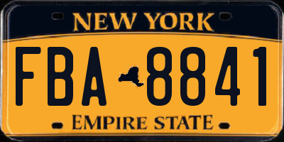 NY license plate FBA8841