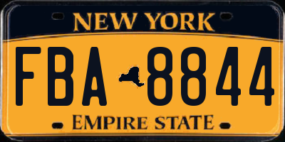 NY license plate FBA8844
