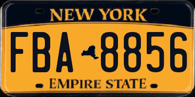 NY license plate FBA8856