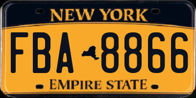 NY license plate FBA8866