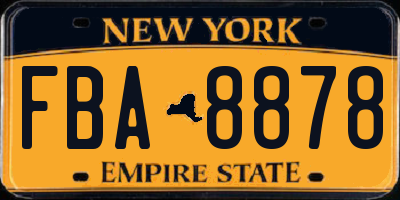 NY license plate FBA8878