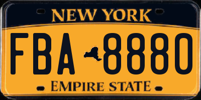 NY license plate FBA8880