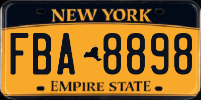 NY license plate FBA8898