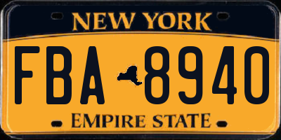 NY license plate FBA8940