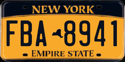 NY license plate FBA8941