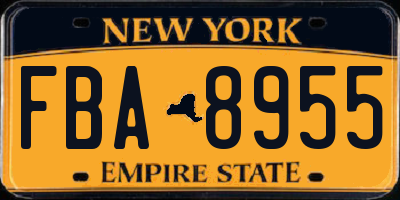 NY license plate FBA8955