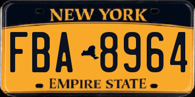 NY license plate FBA8964