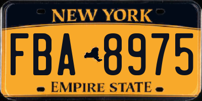 NY license plate FBA8975