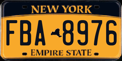 NY license plate FBA8976