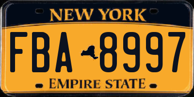 NY license plate FBA8997