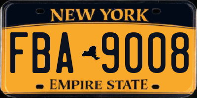 NY license plate FBA9008