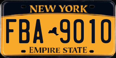 NY license plate FBA9010