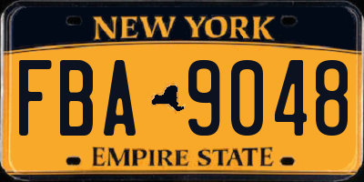 NY license plate FBA9048