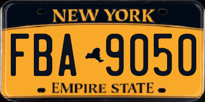 NY license plate FBA9050