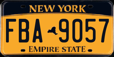 NY license plate FBA9057