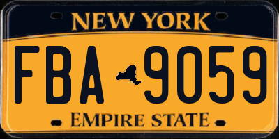 NY license plate FBA9059