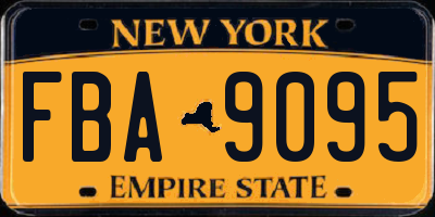 NY license plate FBA9095