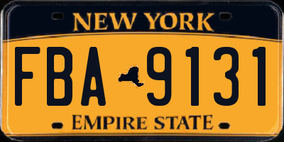 NY license plate FBA9131