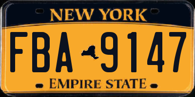 NY license plate FBA9147