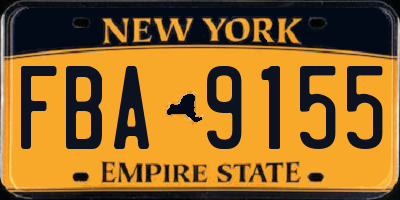NY license plate FBA9155