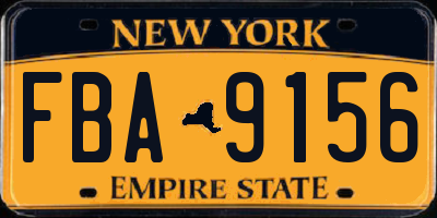 NY license plate FBA9156