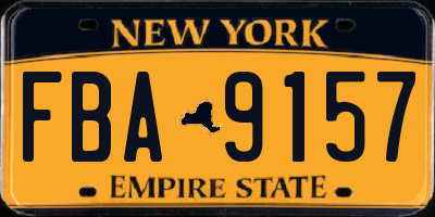 NY license plate FBA9157