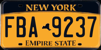 NY license plate FBA9237