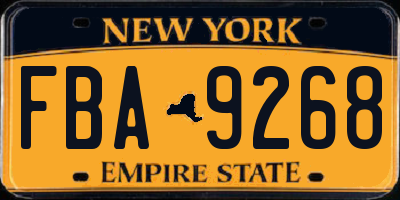NY license plate FBA9268