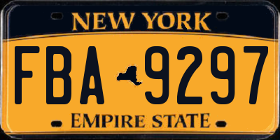 NY license plate FBA9297