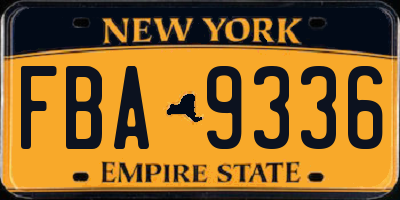 NY license plate FBA9336