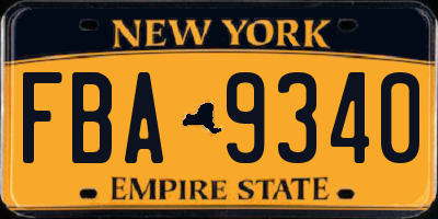 NY license plate FBA9340